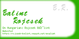 balint rojcsek business card